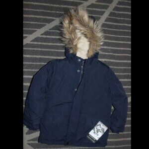 NEW NWT Swiss Alps Girls Size 5/6 Winter Coat W/ Faux Fur Hooded Puffy Winter.